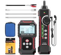 RJ45 Network Cable Tester and Tracer, VXSCAN NF-8209S Ethernet Cable Tester Wire Tracer with NCV & Lamp for CAT5 CAT6 CAT6a - Cont/Length Measurement/SCAN/Flash/QC/NCV/POE Tester