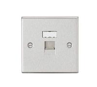 RJ45 Network Outlet - Square Edge Brushed Chrome