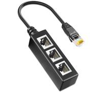 RJ45 Network Splitter Adapter Cable, RJ45 1 Male to 3 Female Socket Port LAN Ethernet Network Splitter Y Adapter Cable Suitable for Super Category 5 Ethernet, Category 6 Ethernet and More