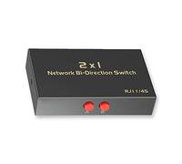 RJ45 Network Switch Selector 2 in 1 Out or 1 in 2 Out, Ethernet Switch 2 Port, 2 Port Network Hub 100/500M, Metal Shell