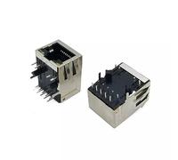 RJ45 PCB Jack with Magnetic 1000 Base-T Shielded Tab Down Cat 7 cat8 Single Port-100 PCS
