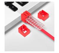RJ45 Port Blocker 20PCS with Key, Ethernet Lock for Network Security, LAN Dust Cover for Router Switch Modem | Secure RJ45 ports with keyed lock, dual dust cover, tamper-resistant design for office and data center use.(Red)