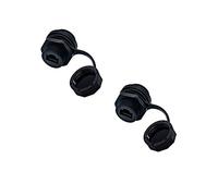 RJ45 Shielded Industrial Dual Panel Mount Female to Female Coupler Panel Mount Waterproof Connector Combo with Cap Network Connectors Cat5/5e/6 8P8C Connector Waterproof Cover (2 Pack, Black)