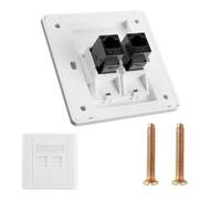 Rj45 Socket Ethernet Wall Socket Cat 6 Gigabit Network Socket Cat6 Ethernet Sockets Rj45 Lan Cable Faceplate Dual-Pass Sockets Networking Port Face Plate Internet Wall Box for Ethernets Cable Install