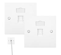 RJ45 Socket Faceplate Wall Plate,2PCS RJ45 Wall Sockets Cat6 Single Port for CAT6/CAT5E/CAT5 Ethernet Cable Networking Sockets Box with Tool-Free Network Connector Module
