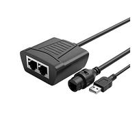 RJ45 Splitter Connector Adapter 1 to 2 Ways Ethernet Splitter Cable Plug Play Ethernet Extender Converter for Laptop