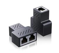 RJ45 Splitter Connector Female to Female Network Adapter | 1 to 2 Dual Socket Ethernet LAN Coupler | Compatible with CAT5/CAT5e/CAT6 Cables | Internet Port Sharing & Cable Extension Adapter