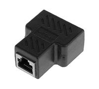 RJ45 Splitter Connectors Adapter 1 to 2 Black Ethernet Cable Dual Socket Coupler Double Hub Interface Plug Sports Toy