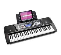 RockJam RJ654 54 Key Keyboard Piano with Power Supply, Sheet Music Stand, Piano Note Stickers & Simply Piano Lessons, Black