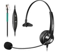 RJ9 Telephone Headset with Noise Cancelling Mic for Mitel ShoreTel Avaya | Landline Phone Headset, Work for Polycom VVX250 VVX350 VVX410 VVX411 VVX450 NEC BT Converse Office Desk Phones, Clear Calls