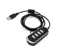 RJ9 To USB Audio Headphone Conversion Line Computer Headphones Line With Control Box, Audio Headphone Conversion Line with Microphone Close Button, Volume up or down Buttons, Speaker Close Button