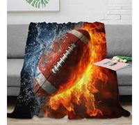 RJAVAGFZL 3D Printed American football Warm Blanket Microfiber Soft Cosy Bedding Breathable dynamic action Living Room Throw Anti Static Fade Resistant for Kids Adults Families 70×80inch(180x200cm)