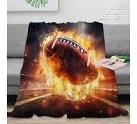RJAVAGFZL 3D Printed AmericanFootball Soft Throw Microfiber Ultra Soft Warm Bedding ActionSportsStyle Nap Blanket Lightweight All Season for Office Workers Teens Adults 70×80inch(180x200cm)