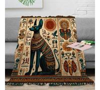 RJAVAGFZL 3D Printed Ancient Egypt Bed Blanket Microfiber Soft Cosy Bedding Warm Symbolic Art Warm Blanket Breathable All Season for Homeowners Renters Adults 80×90inch(200x230cm)