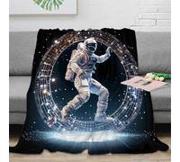 RJAVAGFZL 3D Printed Astronaut dancing Bed Throw Microfiber Ultra Soft Warm Bedding Space disco Thermal Blanket Breathable All Season for Dorm Dwellers University Students Teens 70×80inch(180x200cm)
