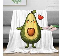 RJAVAGFZL 3D Printed Avocado cartoon Fluffy Blanket Microfiber Ultra Soft Warm Bedding Cute kawaii Blanket Premium Gift for Birthday Anniversary Holiday Celebrations 60x80inch(150x200cm)