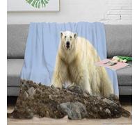 RJAVAGFZL 3D Printed bear standing Bed Blanket Microfiber Ultra Soft Warm Bedding Wild animal Sofa Throw Anti Static No Shedding for Teens Young Adults Apartment Renters 80×90inch(200x230cm)