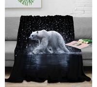 RJAVAGFZL 3D Printed bear walking Warm Blanket Microfiber Warm Thermal Bedding Soft Wild animal Nap Blanket Lightweight for Office Workers Students Young Adults Teens 50x60inch(127x152cm)