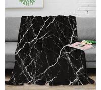 RJAVAGFZL 3D Printed black marble veins All Season Blanket Microfiber Soft Warm Bedding Breathable modern elegant design Bed Blanket for Housewarming New Homeowners Couples 70×80inch(180x200cm)