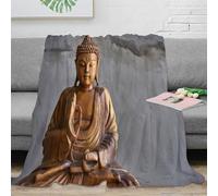RJAVAGFZL 3D Printed Buddha statue Throw Blanket Microfiber Soft Cosy Warm Bedding Serenity meditation Sofa Throw Lightweight Anti Static for Men Women Couples Households 80×90inch(200x230cm)