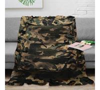 RJAVAGFZL 3D Printed camo jacket Bed Blanket Microfiber Warm Soft Bedding All Season military outdoor Sofa Throw Anti Static No Shedding for Men Women Households 70×80inch(180x200cm)