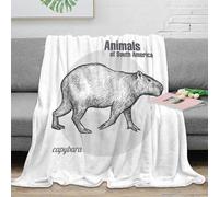 RJAVAGFZL 3D Printed Capybara sketch Blanket Microfiber Soft Warm Bedding Durable South American Cosy Throw Machine Washable No Shedding for Couples Families Guests 60x80inch(150x200cm)