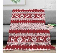 RJAVAGFZL 3D Printed Christmas pattern Bedding Blanket Microfiber Ultra Soft Warm Bedding Scandinavian folk Bed Throw Compact Portable Non Pilling for Travellers Campers Families 70×80inch(180x200cm)