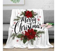 RJAVAGFZL 3D Printed Christmas wreath Warm Blanket Microfiber Ultra Soft Thermal Bedding handwritten Cosy Throw Lightweight All Season for Homeowners Renters Adults Kids 70×80inch(180x200cm)