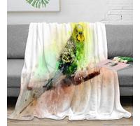 RJAVAGFZL 3D Printed ColorfulParrot Cosy Throw Microfiber Soft Warm Bedding Breathable WatercolorArtStyle Warm Blanket Lightweight All Season for Adults Teens Homeowners 40x50inch(100x130cm)