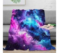RJAVAGFZL 3D Printed Cosmic Nebula Nap Blanket Microfiber Ultra Soft Warm Bedding Vibrant Space Art 1 All Season Blanket for Christmas Thanksgiving Holiday Gifting 40x50inch(100x130cm)