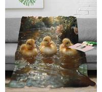 RJAVAGFZL 3D Printed cute ducklings Bed Blanket Microfiber Ultra Soft Warm Bedding nature serene scene Sofa Throw Anti Static No Shedding for Teens Young Adults Apartment Renters 40x50inch(100x130cm)