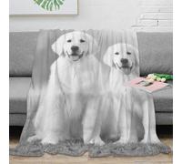 RJAVAGFZL 3D Printed cute puppy Bedding Blanket Ultra Warm Microfiber Soft Cosy fluffy white Lounge Throw Wrinkle Resistant Non Pilling for Families Couples Guests 60x80inch(150x200cm)