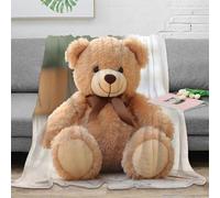 RJAVAGFZL 3D Printed Cute teddy bear Cozy Throw Blanket Microfiber Warm Cosy Bedding Soft plush toy Blanket Machine Washable No Shedding Anti Static for Adults Kids Families 60x80inch(150x200cm)