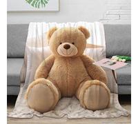 RJAVAGFZL 3D Printed cute teddy bear Fluffy Blanket Microfiber Ultra Soft Warm Bedding soft plush toy Thermal Blanket Breathable All Season for Kids Adults Families Guests 40x50inch(100x130cm)