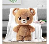RJAVAGFZL 3D Printed cute teddy bear Thermal Blanket Microfiber Soft Cosy Bedding Warm cartoon plush toy Home Blanket Luxurious Gift for Wedding Anniversary Newlyweds 40x50inch(100x130cm)