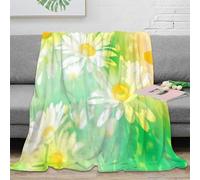 RJAVAGFZL 3D Printed Daisy flowers Cozy Throw Blanket Microfiber Warm Soft Bedding Cosy Spring nature Bed Blanket Anti Static No Shedding for Dorm Dwellers University Students 60x80inch(150x200cm)