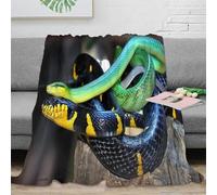 RJAVAGFZL 3D Printed Exotic snakes Cosy Throw Microfiber Ultra Soft Warm Bedding Vibrant reptile display Nap Blanket Lightweight Machine Washable for Homeowners Renters Families 40x50inch(100x130cm)
