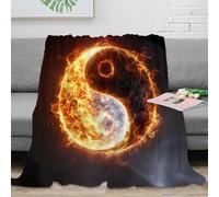 RJAVAGFZL 3D Printed Fire symbol Bed Blanket Microfiber Soft Warm Bedding All Season spiritual mystic design Sofa Throw Premium Gift for Housewarming New Homeowners Couples 80×90inch(200x230cm)