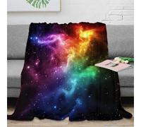 RJAVAGFZL 3D Printed Galaxy Nebula Bedding Throw Microfiber Ultra Soft Warm Bedding Cosmic Space Art Throw Blanket Wrinkle Resistant Fade Resistant for Homeowners Renters 40x50inch(100x130cm)