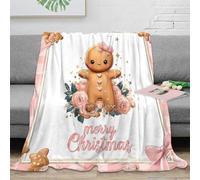 RJAVAGFZL 3D Printed Gingerbread girl All Season Blanket Microfiber Soft Warm Bedding Breathable cute cartoon Sofa Throw for Housewarming New Homeowners 70×80inch(180x200cm)