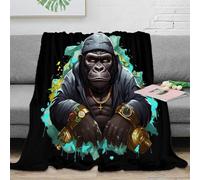 RJAVAGFZL 3D Printed Gorilla streetwear Blanket Microfiber Soft Warm Bedding Breathable urban cartoon Lounge Throw Lightweight All Season Non Pilling for Adults Teens Families 40x50inch(100x130cm)