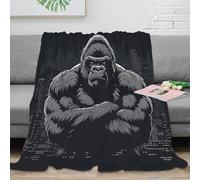 RJAVAGFZL 3D Printed Gorilla Urban Art Warm Blanket Microfiber Ultra Soft Thermal Bedding Monochrome Graphic Cosy Throw Lightweight All Season for Homeowners Renters Adults Kids 40x50inch(100x130cm)