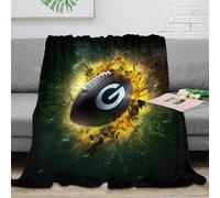 RJAVAGFZL 3D Printed green football Living Room Throw Microfiber Ultra Soft Warm Bedding dynamic sports Home Blanket Wrinkle Resistant Anti Static for Homeowners Renters Families 60x80inch(150x200cm)