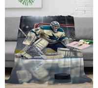 RJAVAGFZL 3D Printed hockey goalie action Soft Throw Microfiber Soft Cosy Bedding Warm sports illustration Thermal Blanket for Housewarming New Homeowners 70×80inch(180x200cm)