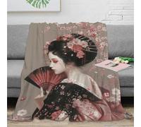RJAVAGFZL 3D Printed Japanese beauty Soft Throw Microfiber Soft Cosy Bedding Warm traditional art Thermal Blanket Machine Washable No Shedding for Men Women Couples 60x80inch(150x200cm)