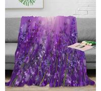 RJAVAGFZL 3D Printed Lavender field Bedding Throw Microfiber Warm Cosy Bedding Soft Nature serene All Season Blanket No Shedding for Students Teens Office Workers Gamers 70×80inch(180x200cm)