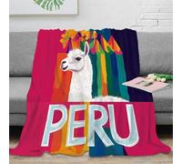 RJAVAGFZL 3D Printed llama art Warm Blanket Microfiber Warm Thermal Bedding Soft vibrant cultural Travel Blanket Premium Gift for Holiday Celebrations Birthday Anniversary 70×80inch(180x200cm)