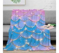 RJAVAGFZL 3D Printed mermaid scales All Season Blanket Microfiber Soft Warm Bedding fantasy shimmer design Bed Blanket Breathable Lightweight for Couples Families Households 70×80inch(180x200cm)