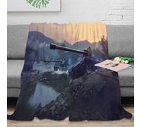 RJAVAGFZL 3D Printed Military tank Bedding Blanket Microfiber Ultra Soft Warm Bedding Battlefield scene Bed Throw Compact Portable Non Pilling for Travellers Campers Families 40x50inch(100x130cm)