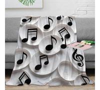 RJAVAGFZL 3D Printed Musical notes Couch Blanket Microfiber Soft Cosy Warm Bedding Modern minimalist design Nap Blanket Compact Portable for Office Workers Young Adults Teens 50x60inch(127x152cm)